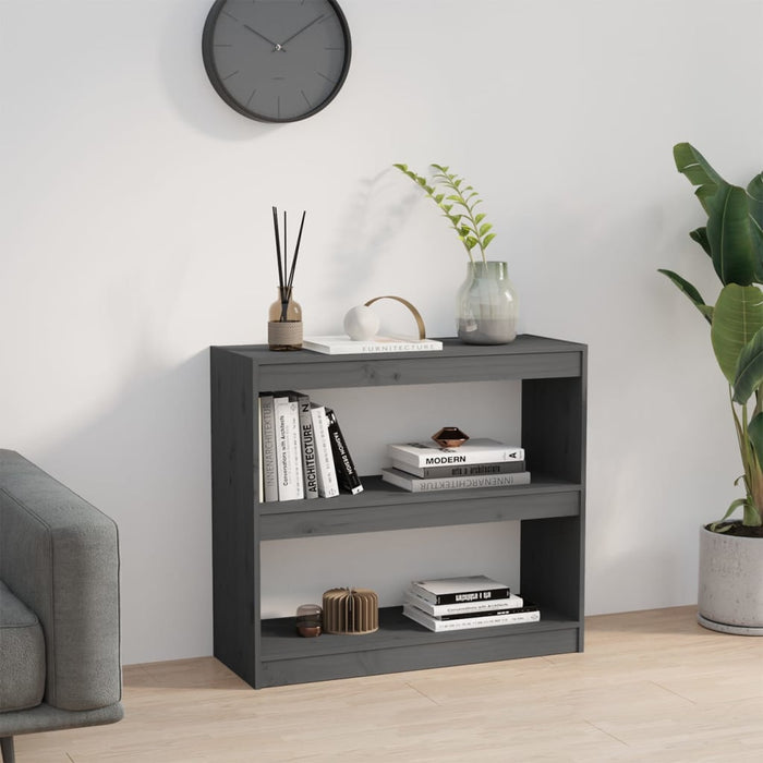 Bibliotecă/Separator cameră gri 80x30x71,5 cm lemn masiv de pin - WALTI WALTI