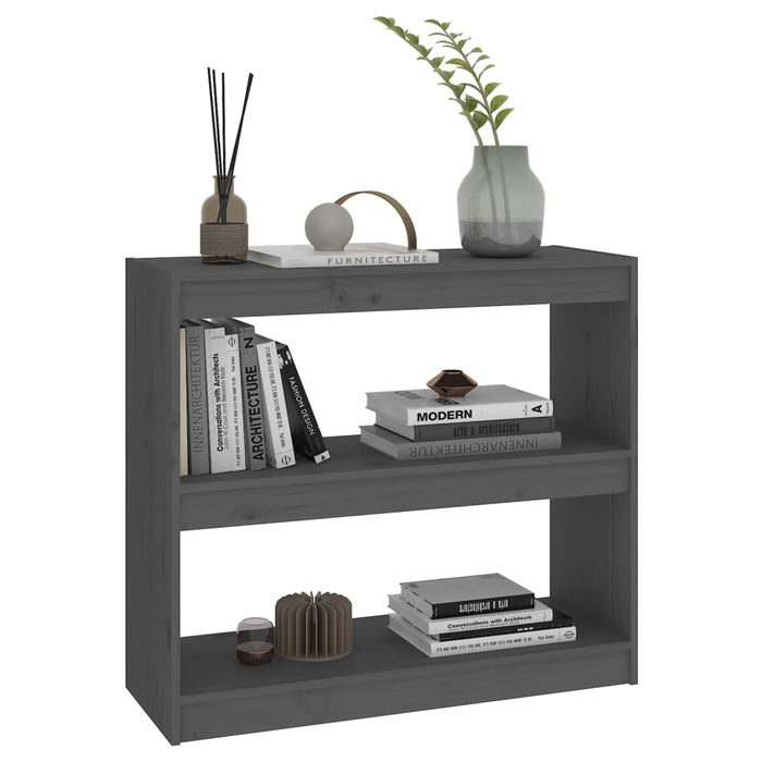 Bibliotecă/Separator cameră gri 80x30x71,5 cm lemn masiv de pin - WALTI WALTI