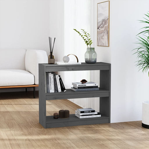 Bibliotecă/Separator cameră gri 80x30x71,5 cm lemn masiv de pin - WALTI WALTI