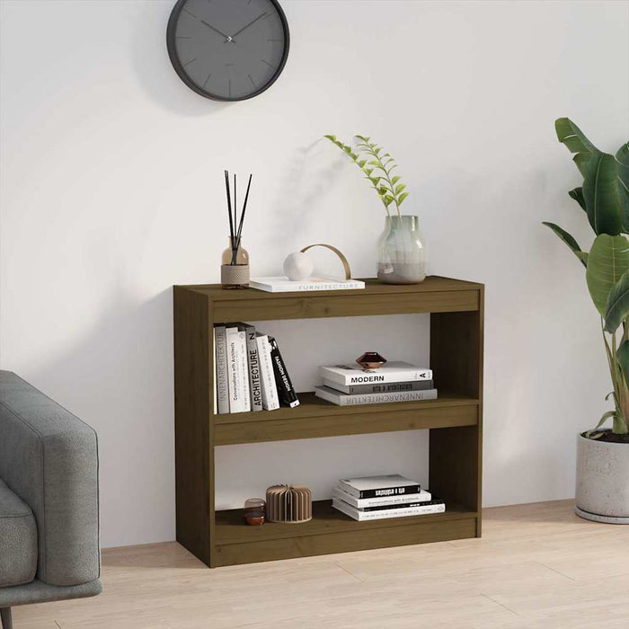 Bibliotecă/Separator cameră, maro miere 80x30x71,5 cm lemn pin WALTI