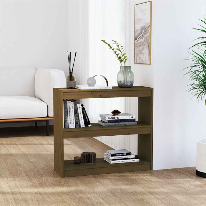 Bibliotecă/Separator cameră, maro miere 80x30x71,5 cm lemn pin WALTI