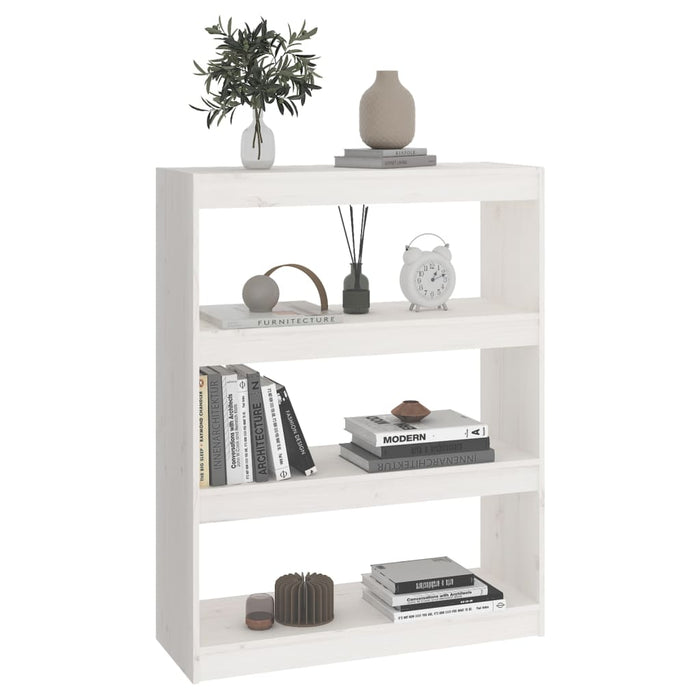 Bibliotecă/Separator cameră alb, 80x30x103,5 cm, lemn masiv pin - WALTI WALTI