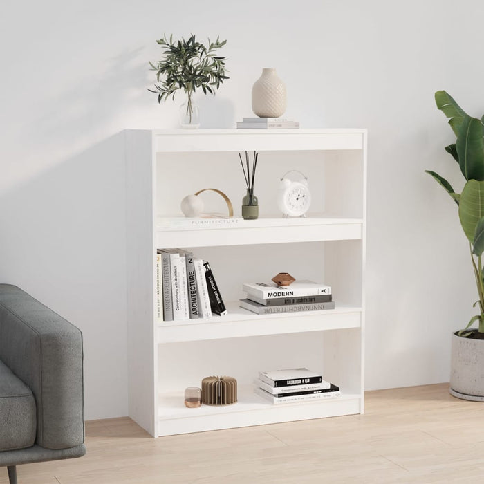 Bibliotecă/Separator cameră alb, 80x30x103,5 cm, lemn masiv pin - WALTI WALTI
