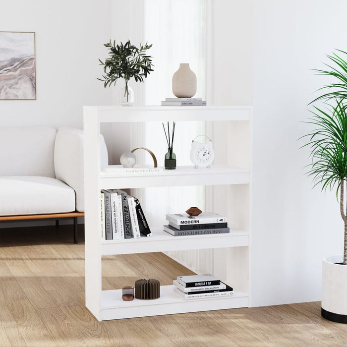 Bibliotecă/Separator cameră alb, 80x30x103,5 cm, lemn masiv pin - WALTI WALTI