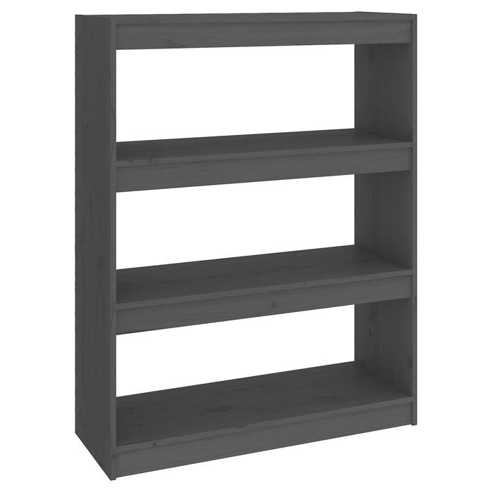 Bibliotecă/Separator cameră gri, 80x30x103,5 cm lemn masiv pin - WALTI WALTI