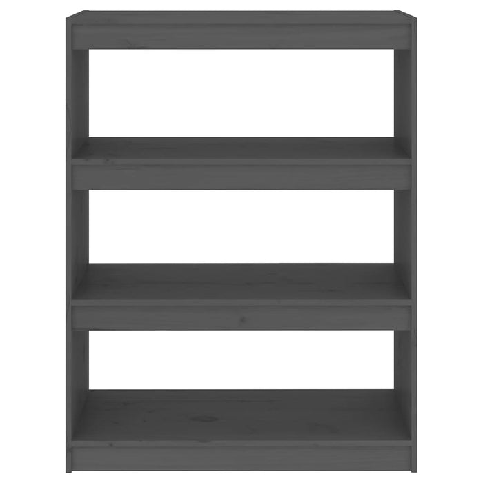 Bibliotecă/Separator cameră gri, 80x30x103,5 cm lemn masiv pin - WALTI WALTI