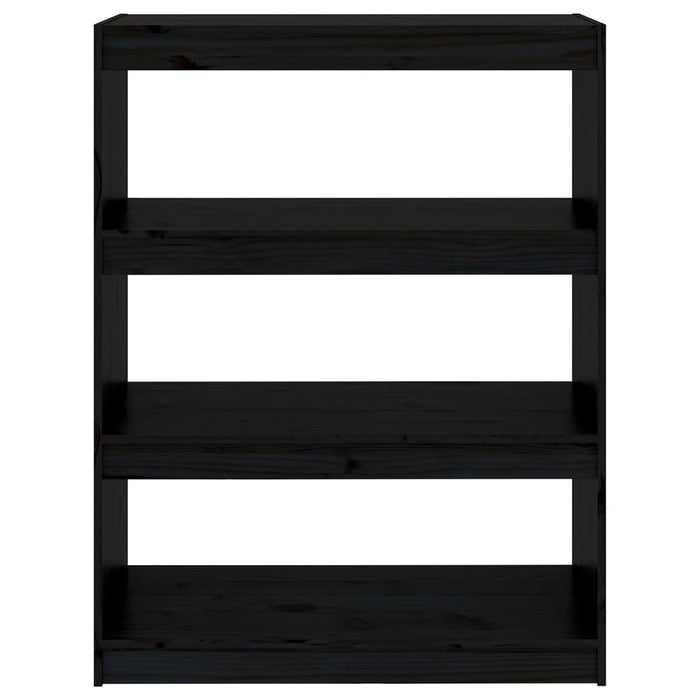 Bibliotecă/Separator cameră negru 80x30x103,5 cm lemn masiv pin - WALTI WALTI