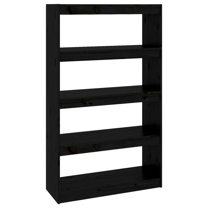 Bibliotecă/Separator cameră negru 80x30x135,5 cm lemn masiv pin - WALTI WALTI