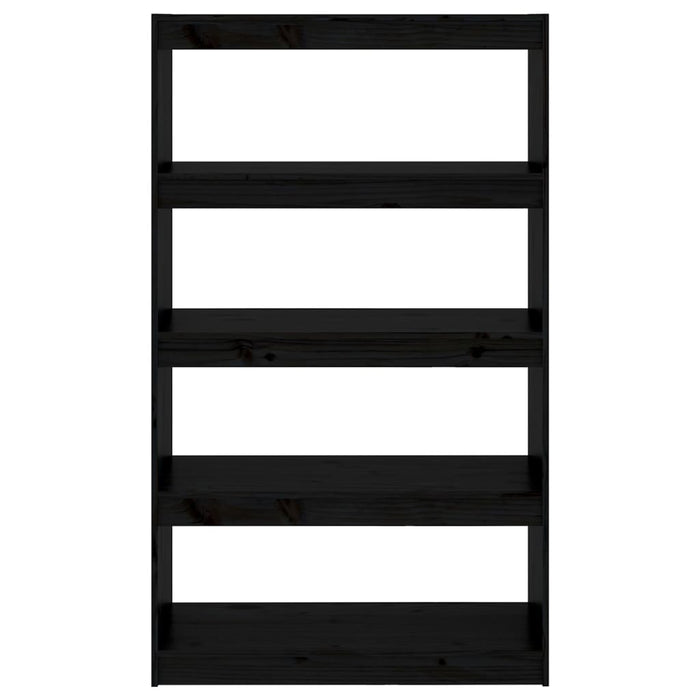 Bibliotecă/Separator cameră negru 80x30x135,5 cm lemn masiv pin - WALTI WALTI