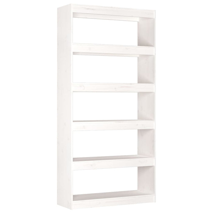 Bibliotecă/Separator cameră, alb, 80x30x167,4 cm lemn masiv pin - WALTI WALTI