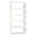 Bibliotecă/Separator cameră, alb, 80x30x167,4 cm lemn masiv pin - WALTI WALTI