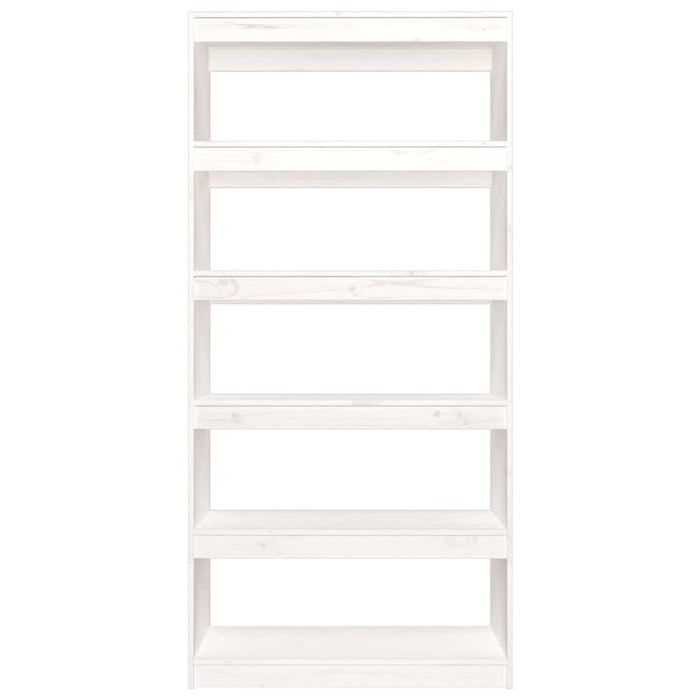Bibliotecă/Separator cameră, alb, 80x30x167,4 cm lemn masiv pin - WALTI WALTI