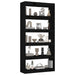 Bibliotecă/Separator cameră negru 80x30x167,4 cm lemn masiv pin - WALTI WALTI