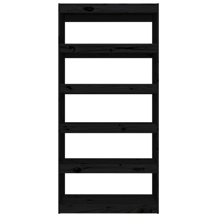 Bibliotecă/Separator cameră negru 80x30x167,4 cm lemn masiv pin - WALTI WALTI