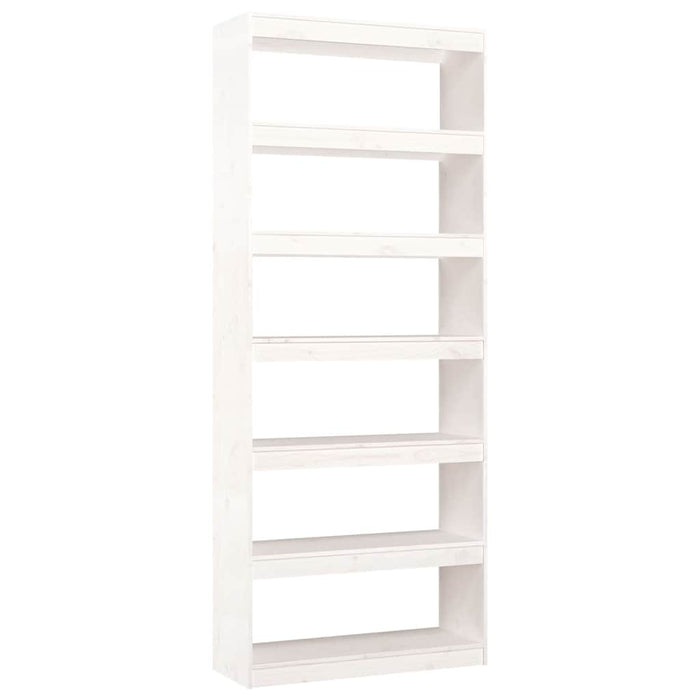 Bibliotecă/Separator cameră, alb, 80x30x199,5 cm lemn masiv pin - WALTI WALTI