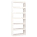 Bibliotecă/Separator cameră, alb, 80x30x199,5 cm lemn masiv pin - WALTI WALTI