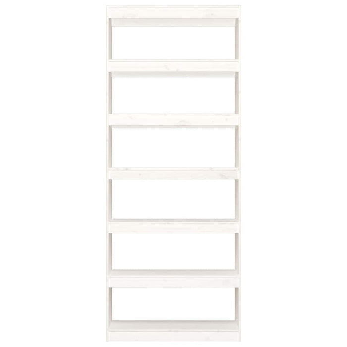 Bibliotecă/Separator cameră, alb, 80x30x199,5 cm lemn masiv pin - WALTI WALTI