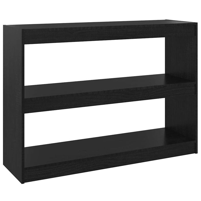 Bibliotecă/Separator cameră, negru, 100x30x71,5 cm, lemn de pin WALTI