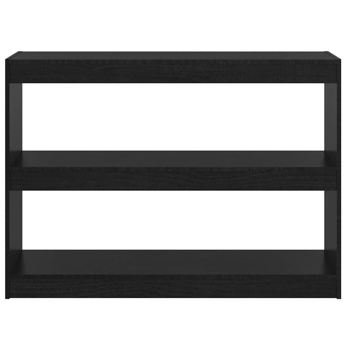 Bibliotecă/Separator cameră, negru, 100x30x71,5 cm, lemn de pin WALTI