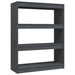 Bibliotecă/Separator cameră, gri, 100x30x103 cm, lemn masiv pin - WALTI WALTI