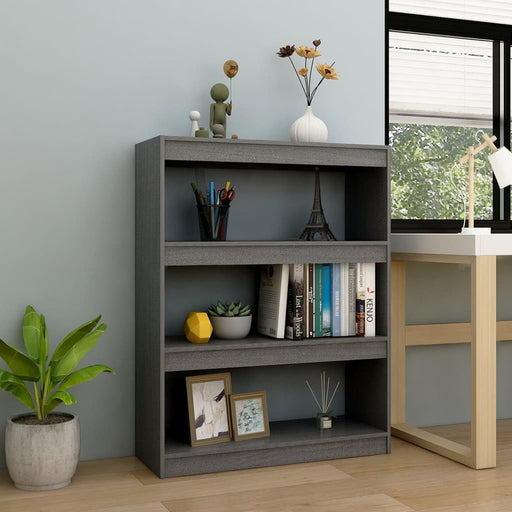 Bibliotecă/Separator cameră, gri, 100x30x103 cm, lemn masiv pin - WALTI WALTI