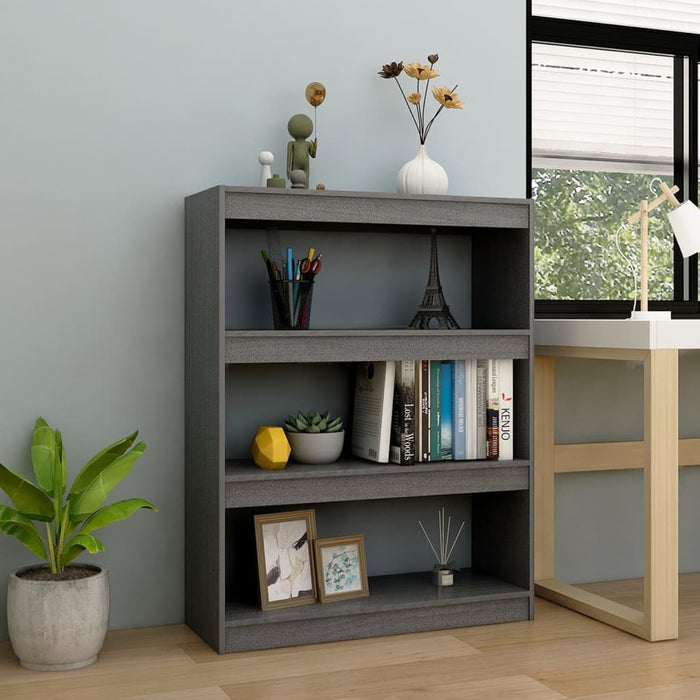 Bibliotecă/Separator cameră, gri, 100x30x103 cm, lemn masiv pin - WALTI WALTI