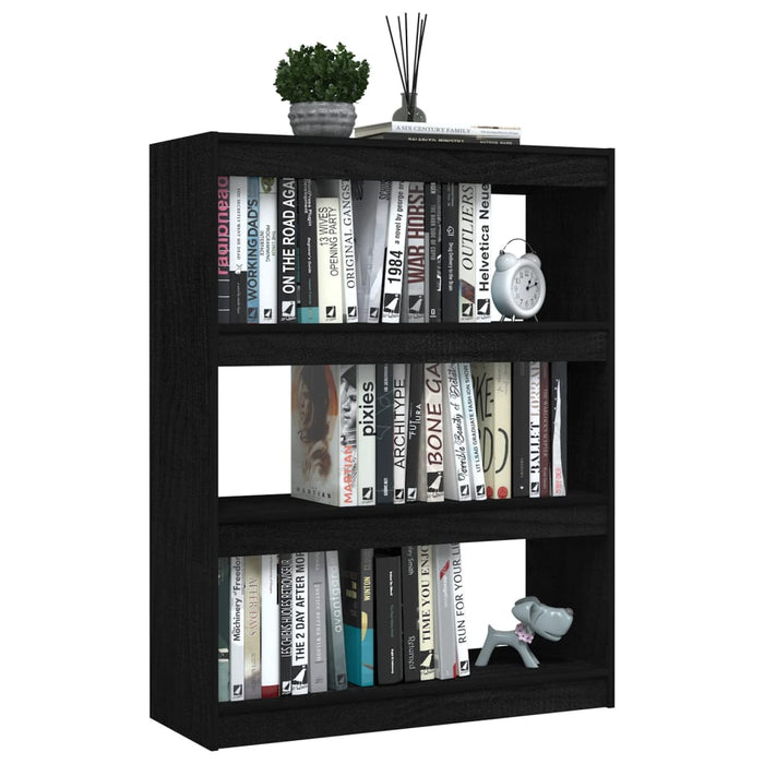Bibliotecă/Separator cameră, negru, 100x30x103 cm, lemn de pin - WALTI WALTI
