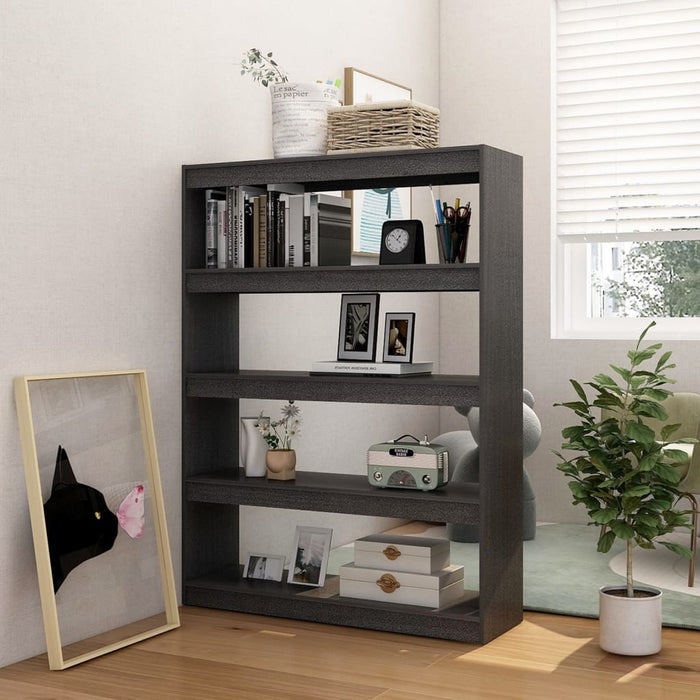 Bibliotecă/Separator cameră gri 100x30x135,5 cm lemn masiv pin - WALTI WALTI