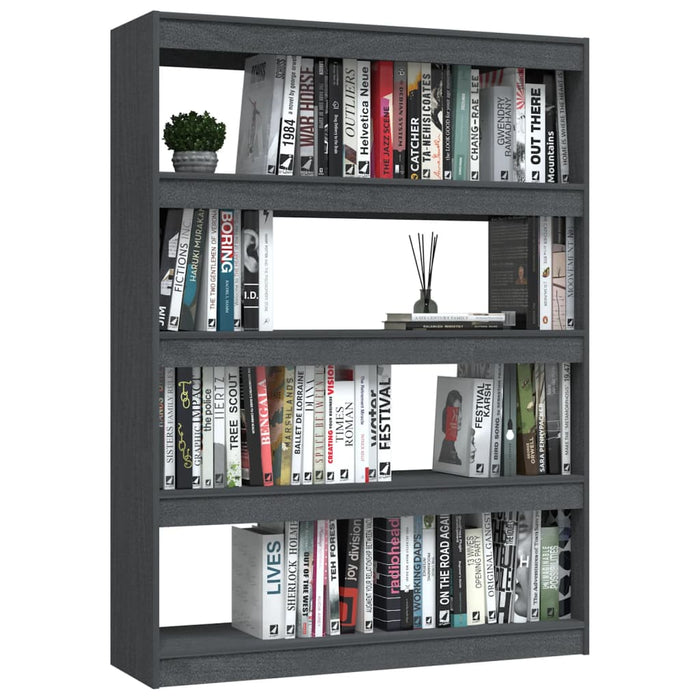 Bibliotecă/Separator cameră gri 100x30x135,5 cm lemn masiv pin - WALTI WALTI