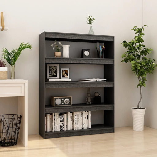 Bibliotecă/Separator cameră gri 100x30x135,5 cm lemn masiv pin - WALTI WALTI