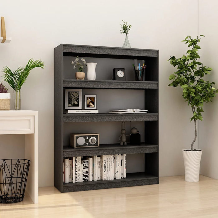 Bibliotecă/Separator cameră gri 100x30x135,5 cm lemn masiv pin - WALTI WALTI