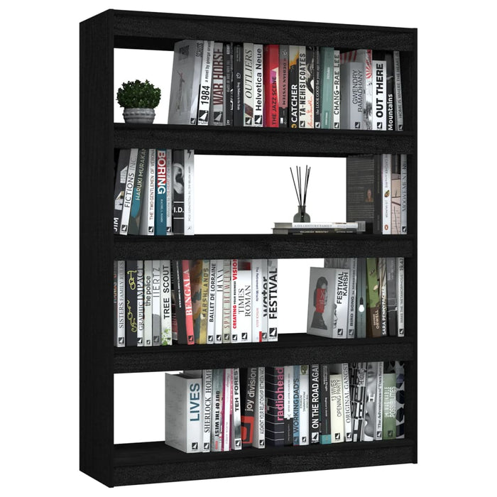 Bibliotecă/Separator cameră negru 100x30x135,5 cm lemn de pin - WALTI WALTI
