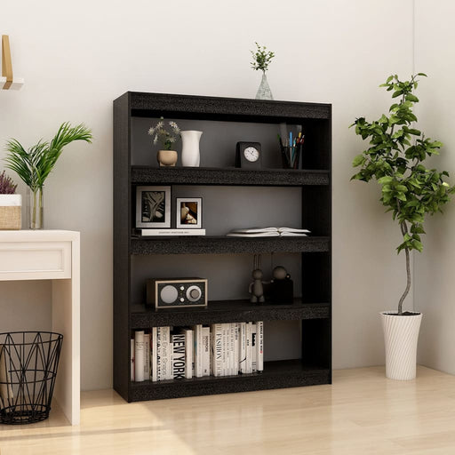 Bibliotecă/Separator cameră negru 100x30x135,5 cm lemn de pin - WALTI WALTI