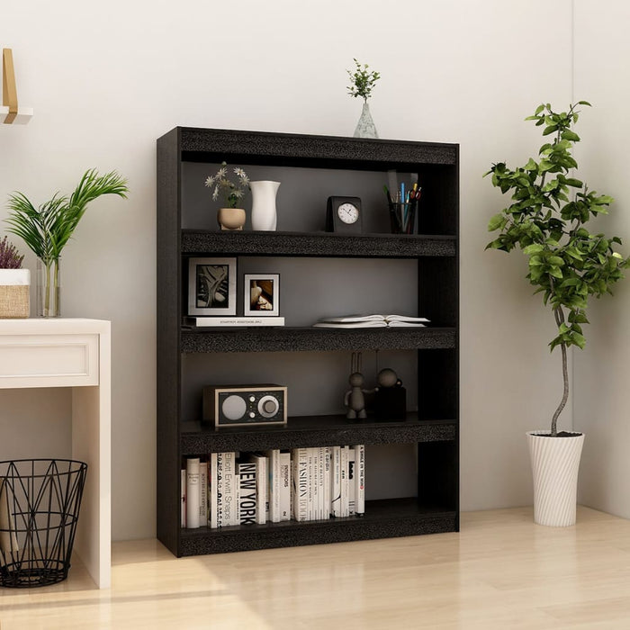 Bibliotecă/Separator cameră negru 100x30x135,5 cm lemn de pin - WALTI WALTI
