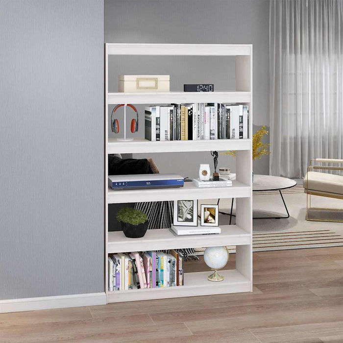 Bibliotecă/Separator cameră, alb 100x30x167,5 cm lemn masiv pin WALTI