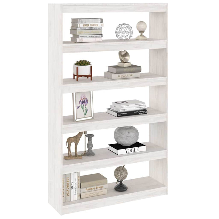 Bibliotecă/Separator cameră, alb 100x30x167,5 cm lemn masiv pin WALTI