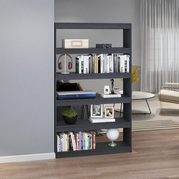 Bibliotecă/Separator cameră, gri 100x30x167,5 cm lemn masiv pin - WALTI WALTI