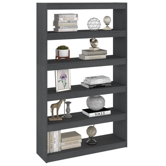 Bibliotecă/Separator cameră, gri 100x30x167,5 cm lemn masiv pin - WALTI WALTI