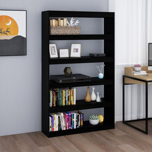 Bibliotecă/Separator cameră, negru,100x30x167,5 cm, pin masiv - WALTI WALTI
