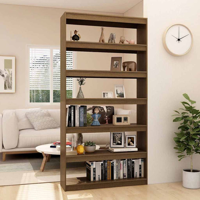 Bibliotecă/Separator cameră maro miere 100x30x200 cm lemn pin WALTI