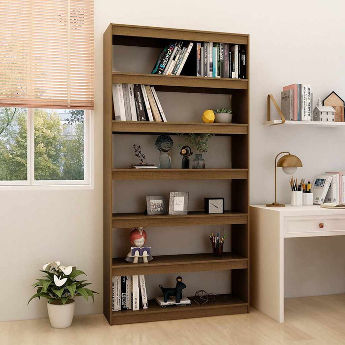 Bibliotecă/Separator cameră maro miere 100x30x200 cm lemn pin WALTI