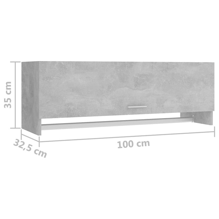 Șifonier, gri beton, 100x32,5x35 cm, PAL - WALTI WALTI