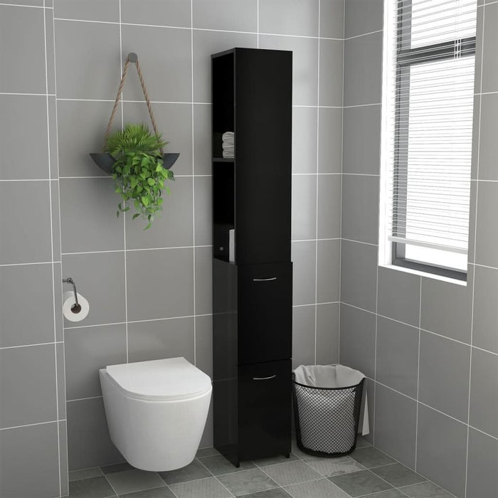 Dulap de baie, negru, 25x26,5x170 cm, lemn prelucrat - WALTI WALTI