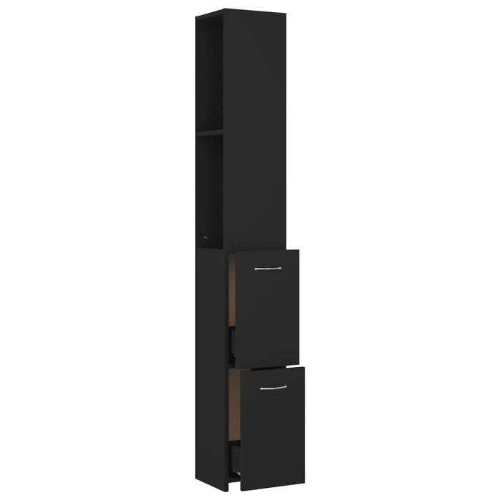 Dulap de baie, negru, 25x26,5x170 cm, lemn prelucrat - WALTI WALTI