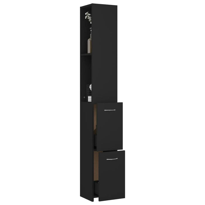Dulap de baie, negru, 25x26,5x170 cm, lemn prelucrat - WALTI WALTI