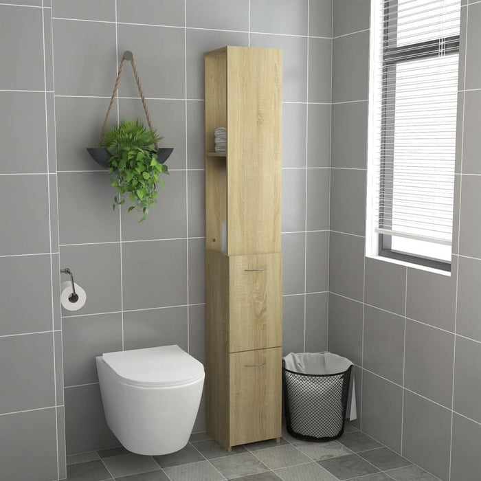 Dulap de baie, stejar sonoma, 25x26,5x170 cm, lemn prelucrat - WALTI WALTI