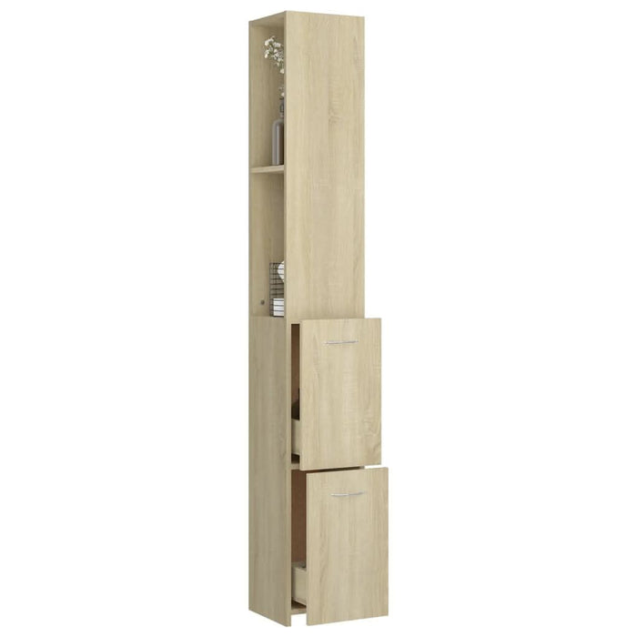 Dulap de baie, stejar sonoma, 25x26,5x170 cm, lemn prelucrat - WALTI WALTI