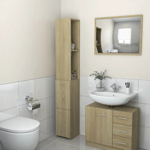 Dulap de baie, stejar sonoma, 25x26,5x170 cm, lemn prelucrat - WALTI WALTI