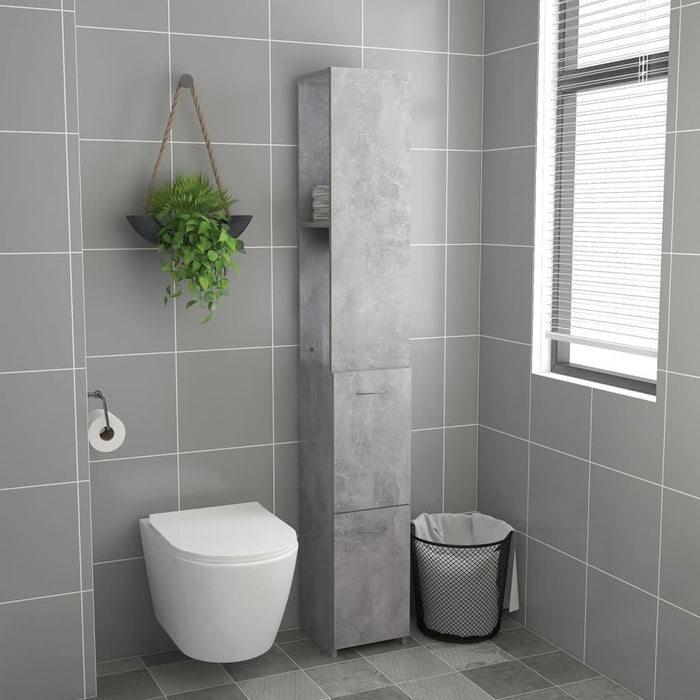Dulap de baie, gri beton, 25x26,5x170 cm, lemn prelucrat - WALTI WALTI