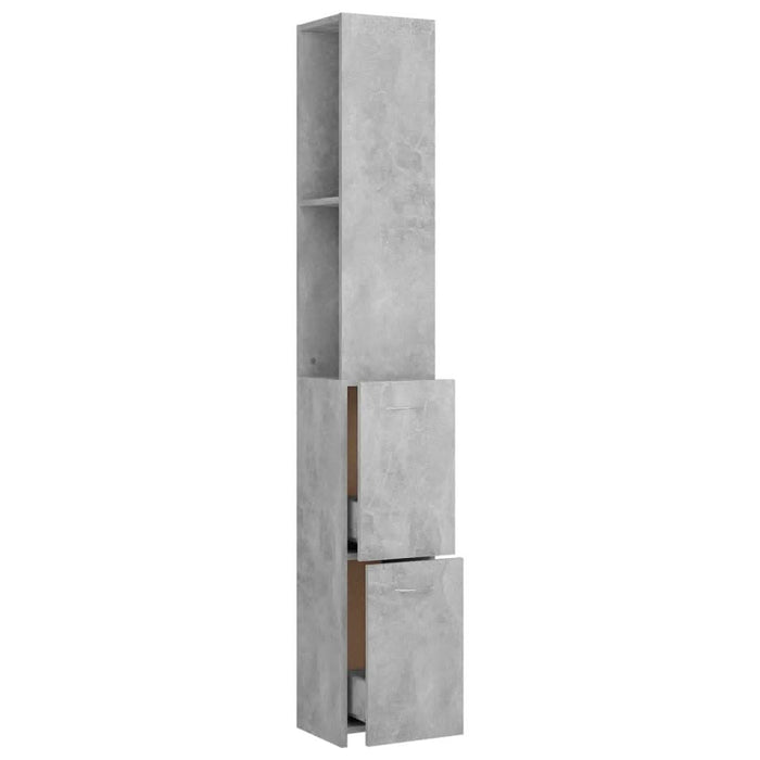 Dulap de baie, gri beton, 25x26,5x170 cm, lemn prelucrat - WALTI WALTI